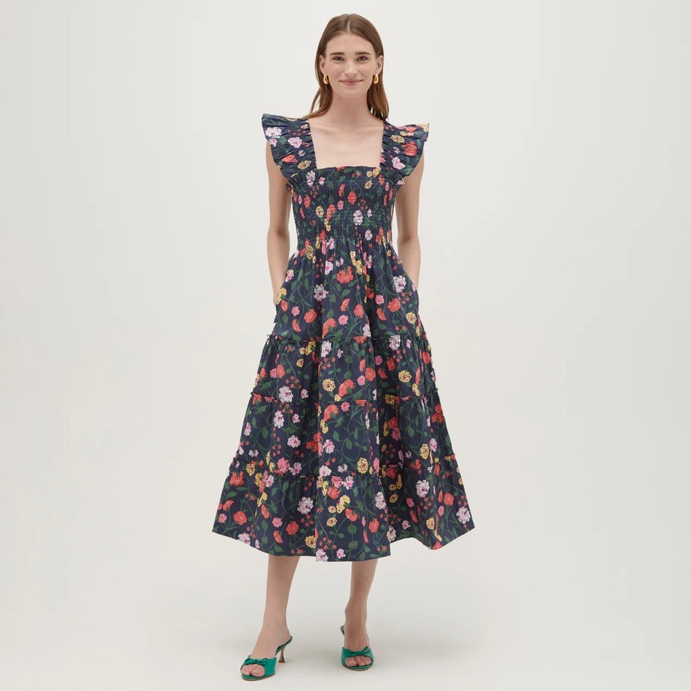 Hill House Ellie Nap Dress Navy Peony Bouquet